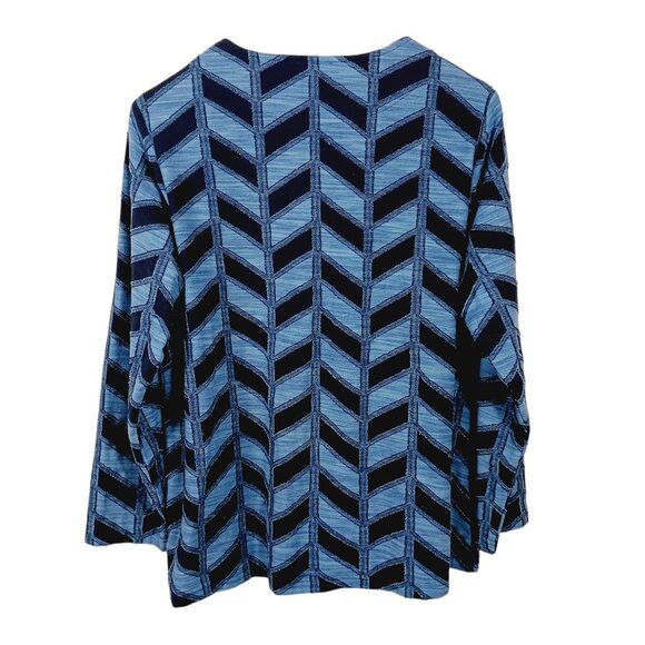Parsley & Sage, Large, Blue Chevron Top/Wrap, Long Sleeve, Leight Weight, Cotton - Picture 3 of 12